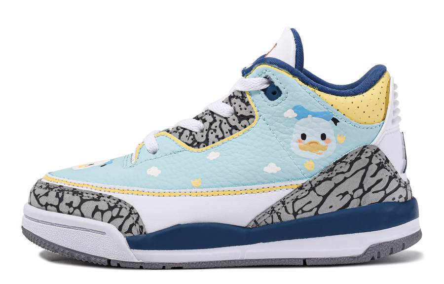 Jordan Pre school Jordan Air Jordan 3 Mid top Children's Basketball Shoes Blue White