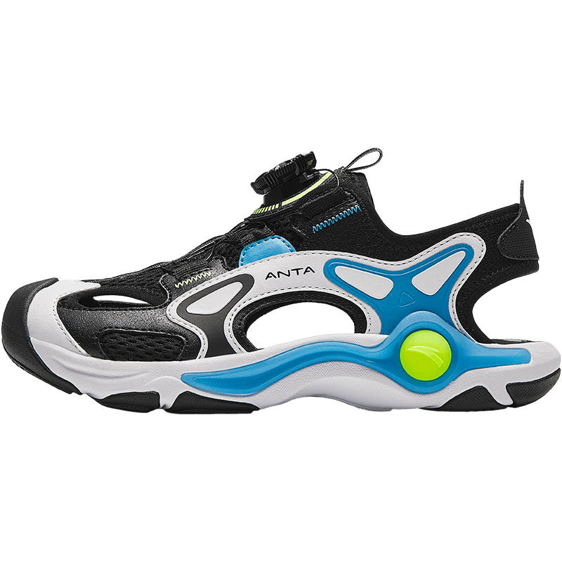 Antakids Synthetic Leather Low top Sandal Black/White/Bright Blue Teenagers