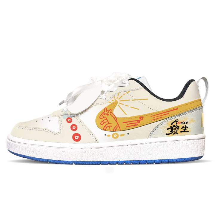 Nike Nike Court Borough Synthetic Leather Cushioning Abrasion Resistant Cushioning, Wear Resistant Low top