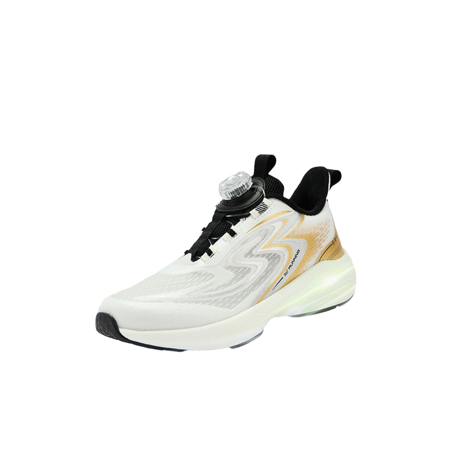 361°KIDS Slip Resistant Abrasion Resistant Low top Running Shoes Feather White/Crown Gold Teenagers