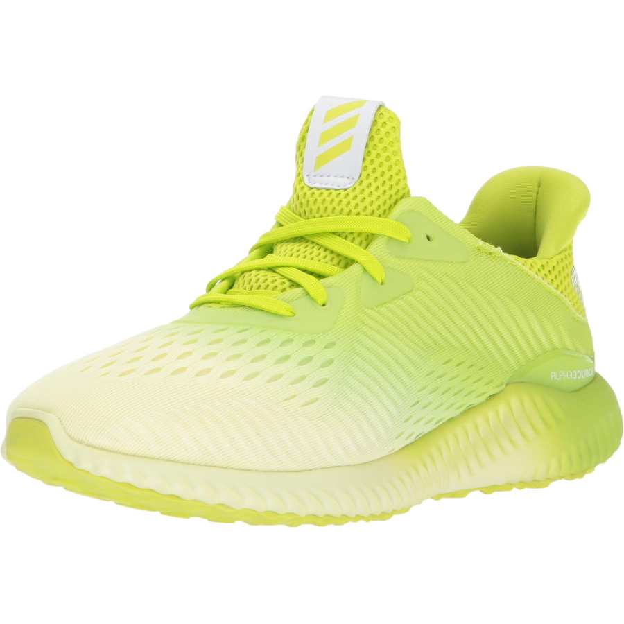 Adidas Adidas AlphaBounce Slip Resistant Cushioning Low top Kids' Running Shoes Yellow Green Teenagers