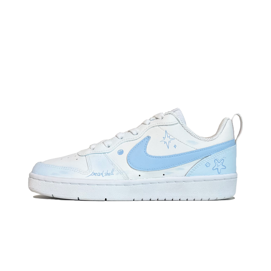 Nike Nike Court Borough Love Bubbles Leather Slip Resistant Abrasion Resistant Low top Kids' Skateboarding Shoes
