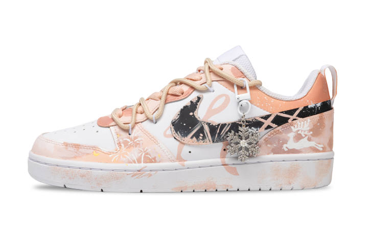 Nike Nike Court Borough New Year's Greeting Snow Leather Slip Resistant Cushioning Abrasion Resistant Breathable Low top