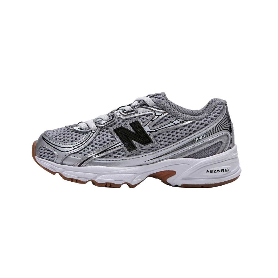 New Balance New Balance NB 740 Synthetic Leather Abrasion Resistant Abrasion Resistant Kids' Running Shoes Silver
