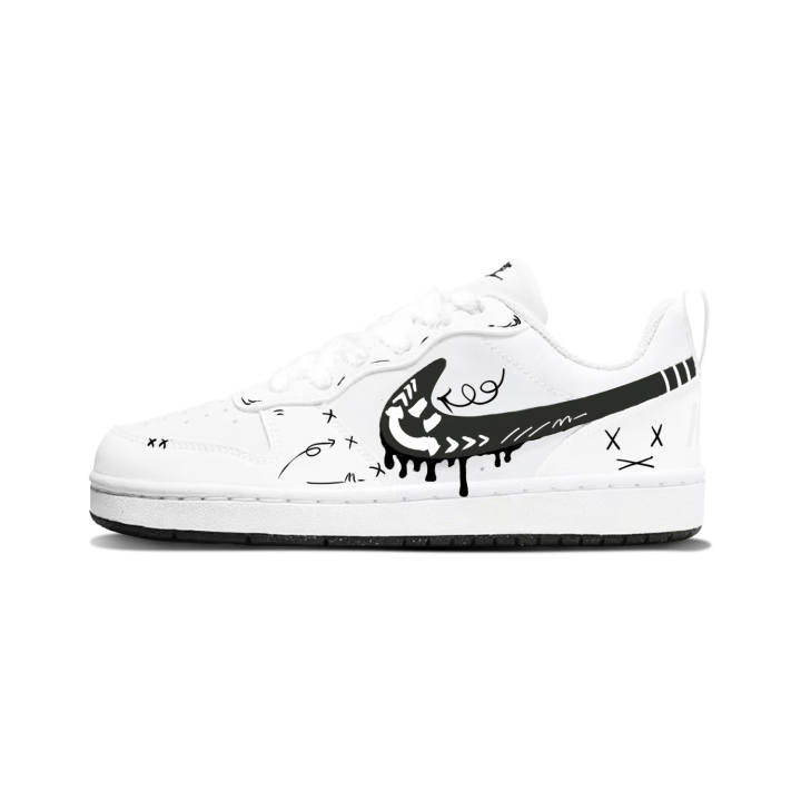 Nike Nike Court Borough Pink Splash Tide Synthetic Leather Slip Resistant Cushioning Abrasion Resistant