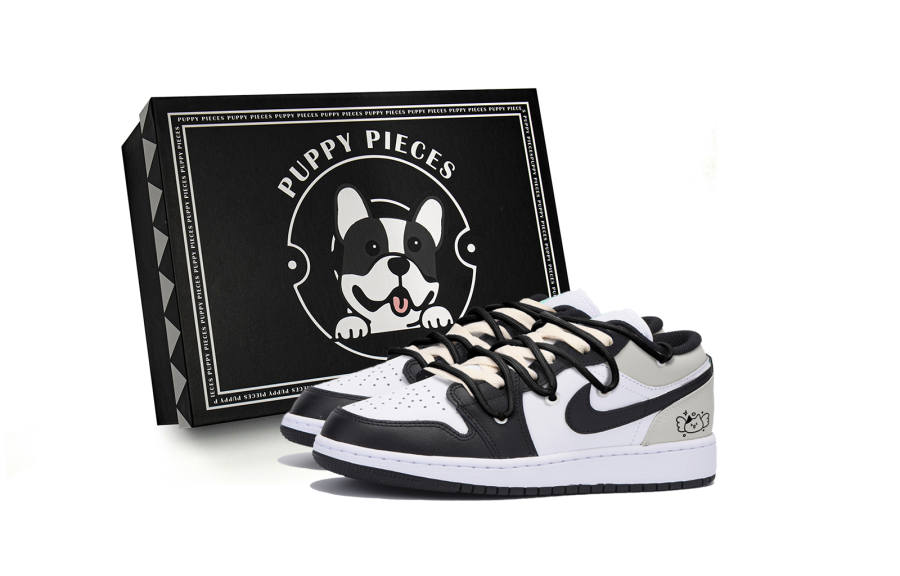 Jordan Jordan Air Jordan 1 Special Shoe Box Slip Resistant Low top Children's Basketball Shoes Black Gray Teenagers