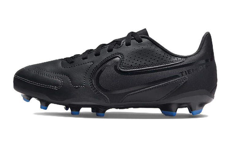 Nike Nike Tiempo Legend 9 Club MG Slip Resistant Cushioning Abrasion Resistant Low top Kids' Soccer Shoes Black Blue Kids'