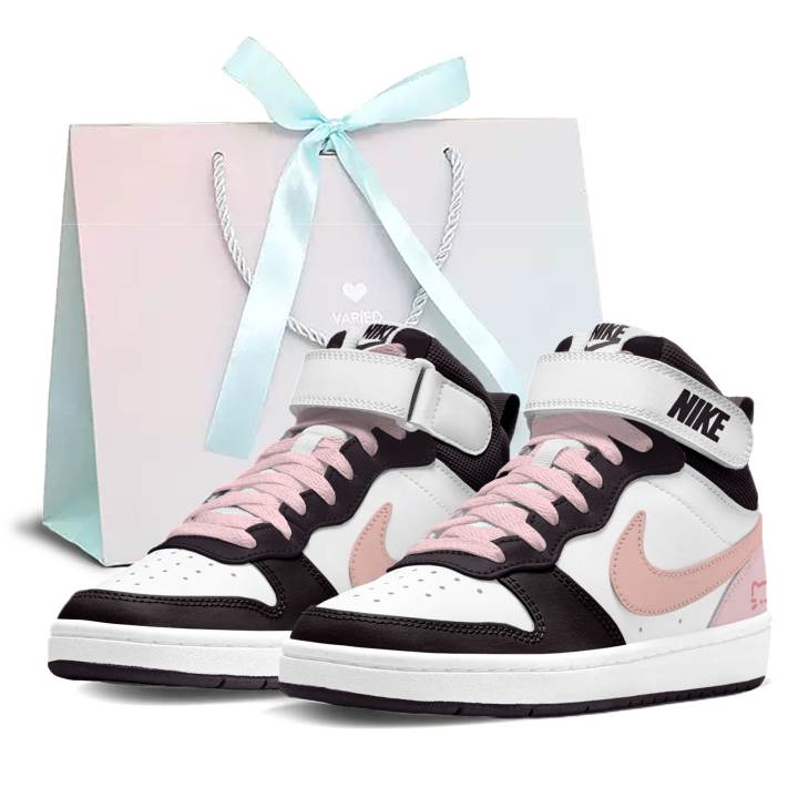 Nike Nike Court Borough 2 Peachy Cat Puff Synthetic Leather, Leather Slip Resistant Abrasion Resistant High top
