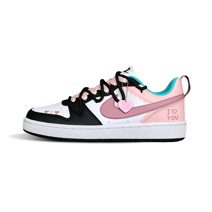 Nike Nike Court Borough Low Tower Bunny Synthetic Leather Slip Resistant Cushioning Abrasion Resistant