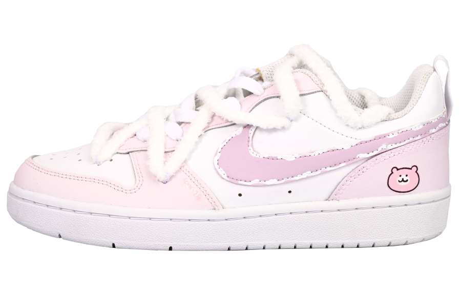 Nike Nike Court Borough Chiikawa Bear Slip Resistant Low top Kids' Skateboarding Shoes Pink White Teenagers