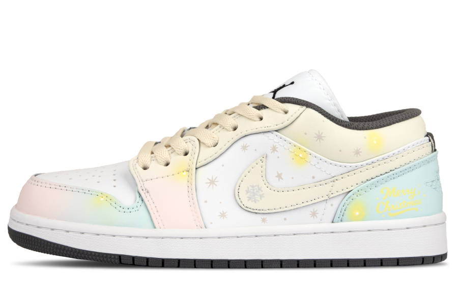 Jordan Jordan Air Jordan 1 Leather Individual Slip Resistant Abrasion Resistant Low top Children's Basketball Shoes Yellow