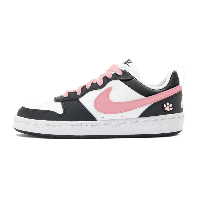 Nike Nike Court Borough Slip Resistant Abrasion Resistant Low top Kids' Skateboarding Shoes Black Pink Teenagers