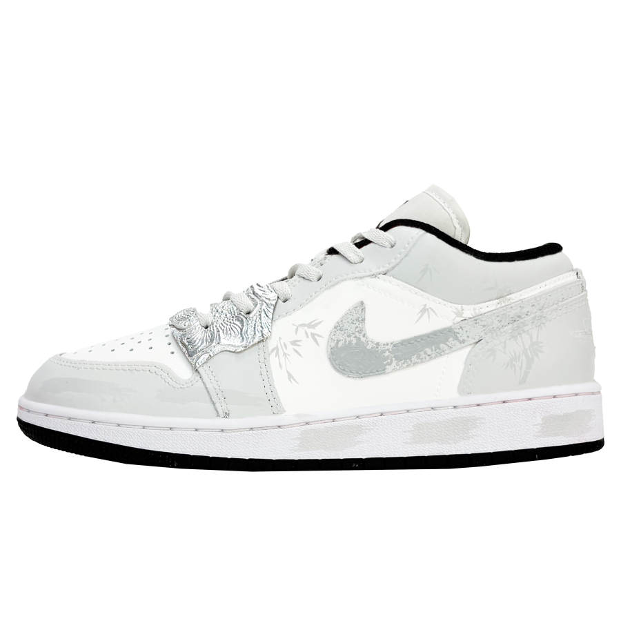 Jordan Jordan Air Jordan 1 Low top Children's Basketball Shoes White Gray Teenagers