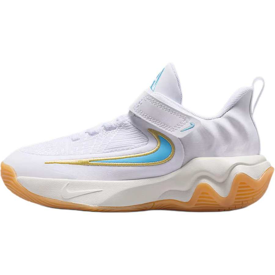 Nike Nike Giannis Immortality 4 Low top Children's Basketball Shoes White Yellow Blue Children Aged 3 7 Years Old