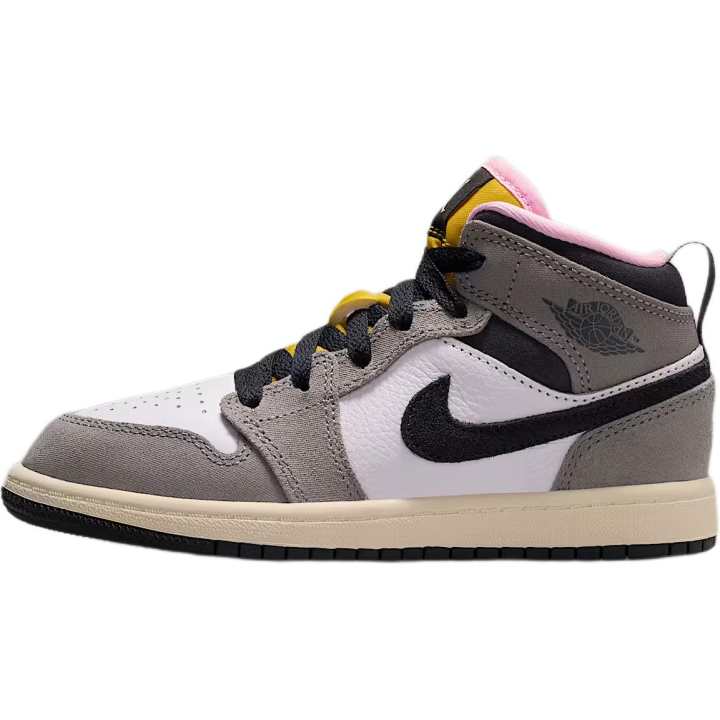 Jordan Jordan Air Jordan 1 Mid top Children's Basketball Shoes Gray White Kids'