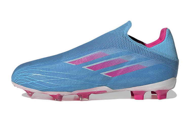 Adidas Adidas X Speedflow Terreno Firme Slip Resistant Abrasion Resistant Low top Kids' Soccer Shoes Blue Pink Teenagers