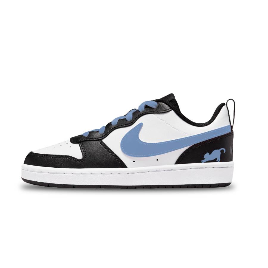 Nike Nike Court Borough Blue Spirit Cat Leather Abrasion Resistant Low top Kids' Skateboarding Shoes Unisex
