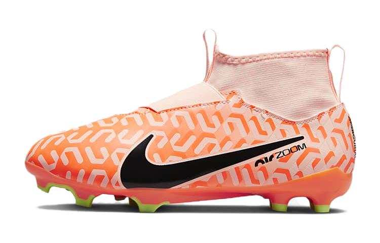 Nike Nike Mercurial Superfly 9 Abrasion Resistant Mid top Kids' Soccer Shoes Orange Teenagers
