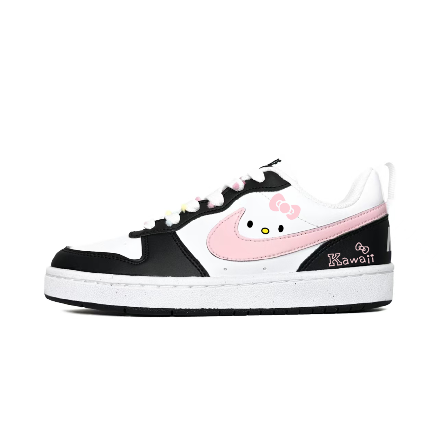 Nike Nike Court Borough LOW RECRAFT Slip Resistant Abrasion Resistant Low top Kids' Skateboarding Shoes Pink Teenagers