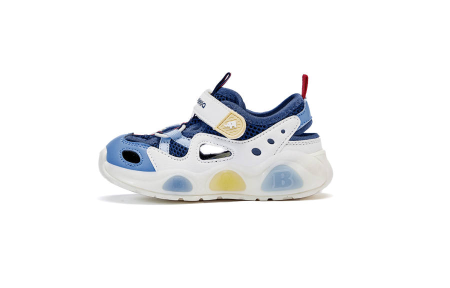 DAVE&BELLA Slip Resistant Anti Kick Abrasion Resistant Breathable Children's Sandals Blue Children Aged 3 7 Years Old