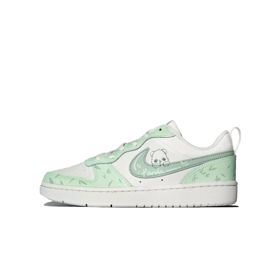 Nike Nike Court Borough Low 2 Synthetic Leather Slip Resistant Slip Resistant Low top Kids' Skateboarding Shoes Green