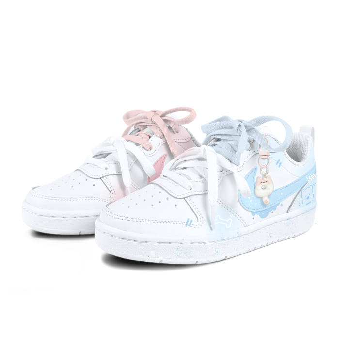 Nike Nike Court Borough Naughty Bear Mismatched Leather Slip Resistant Cushioning Abrasion Resistant
