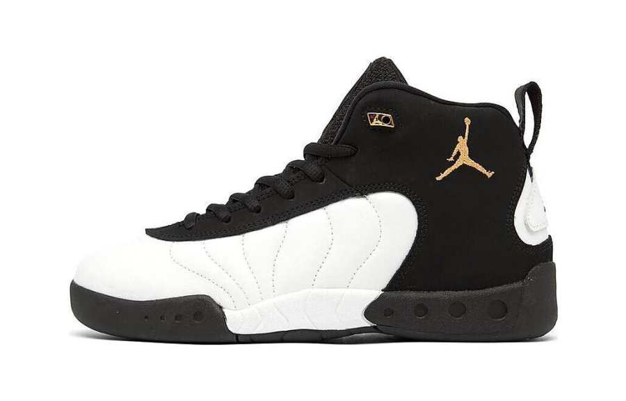 Jordan Jordan Jumpman Pro Abrasion Resistant Mid top Children's Basketball Shoes Black White Children Aged 3 7 Years Old