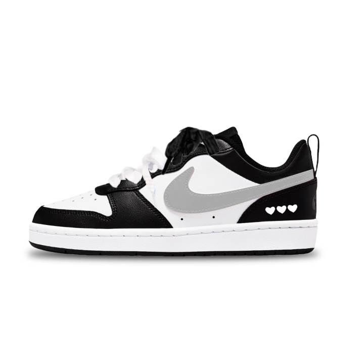 Nike Nike Court Borough Synthetic Leather Low top Kids' Skateboarding Shoes Gray Unisex