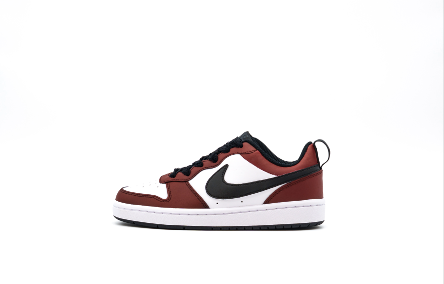 Nike Nike Court Borough 2 Slip Resistant Abrasion Resistant Low top Kids' Skateboarding Shoes Dark Red Teenagers