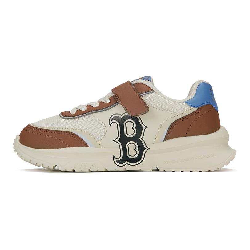 MLB Chunky Runner Boston Red Sox Comfortable Slip Resistant Abrasion Resistant Low top Skateboard Shoes Brown Kids'