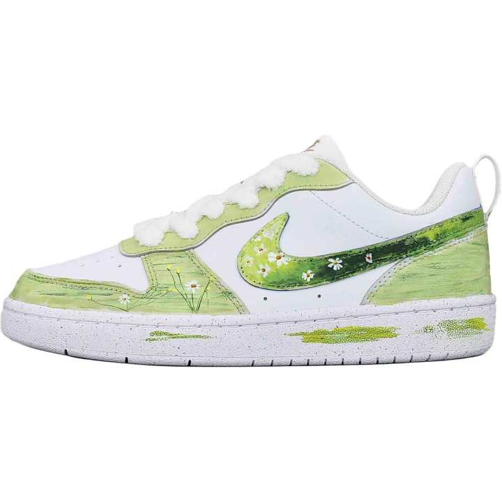 Nike Nike Court Borough Green Daisy Leather Slip Resistant Abrasion Resistant Slip Resistant Abrasion Resistant Low top