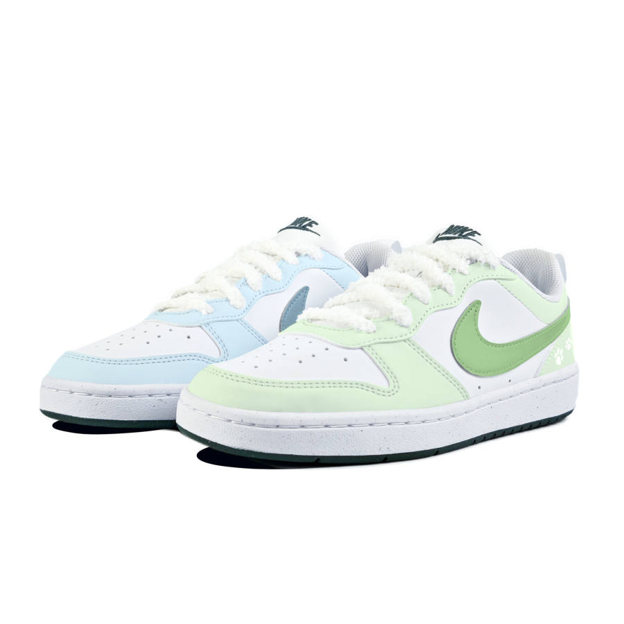 Nike Nike Court Borough Low Recraft Bg Slip Resistant Abrasion Resistant Low top Kids' Skateboarding Shoes Green Blue