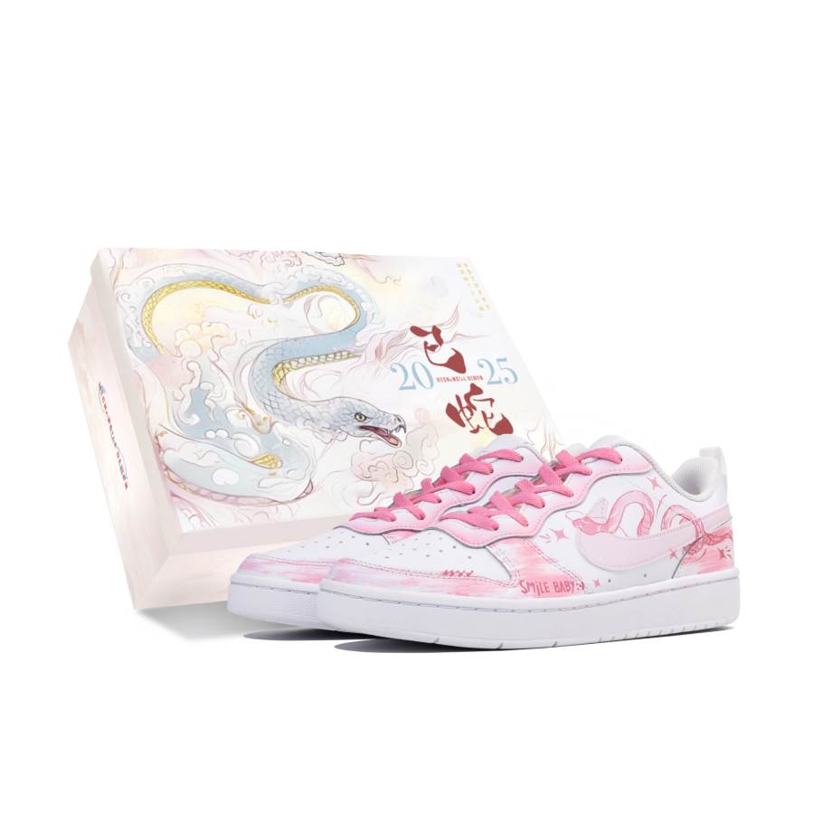 Nike Nike Court Borough Low 2 Leather Kids' Skateboarding Shoes Pink Teenagers