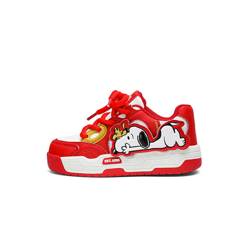 SNOOPY PILOT Abrasion Resistant Slip Resistant Low top Kids' Skateboarding Shoes China Red Kids'
