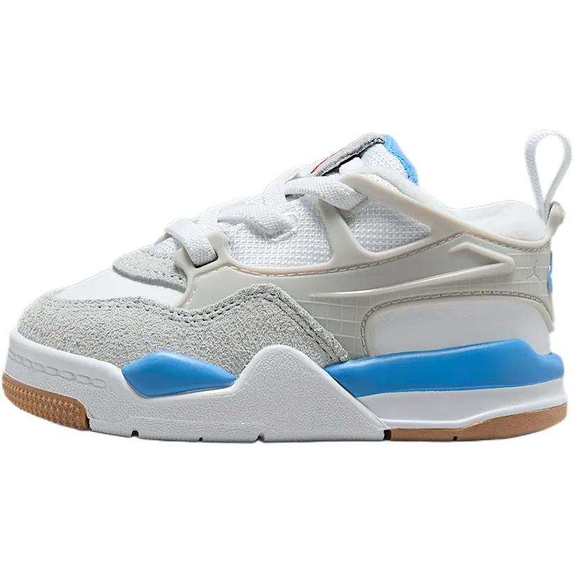 Jordan Jordan Air Jordan 4 Slip Resistant Abrasion Resistant Low top Toddler Shoes White/Blue/Light Gray Infant And Toddler