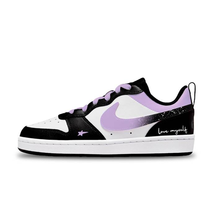 Nike Nike Court Borough Dwarf Star Purple Gradient Low top Kids' Skateboarding Shoes Purple Gradient Unisex