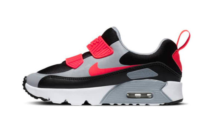 Nike Nike Air Max 90 Round Tip Low top Kids' Running Shoes Gray Black Red Children Aged 3 7 Years Old