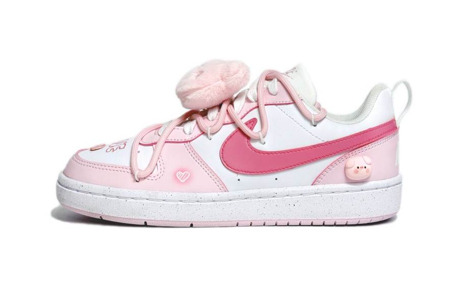 Nike Nike Court Borough Lulu The Piggy Synthetic Leather Slip Resistant Abrasion Resistant Low top Kids' Skateboarding Shoes