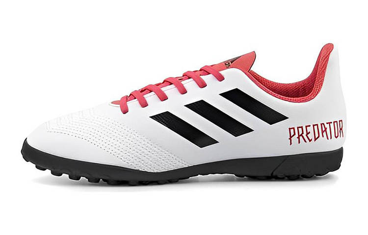 Adidas Adidas PREDATOR Tango 18.4 TF Slip Resistant Abrasion Resistant Low top Kids' Soccer Shoes White Red Kids'