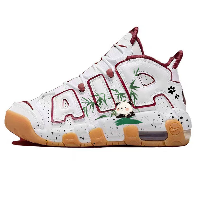 Nike Nike Air More Uptempo Synthetic Leather, Leather Mid top Children's Basketball Shoes White Teenagers
