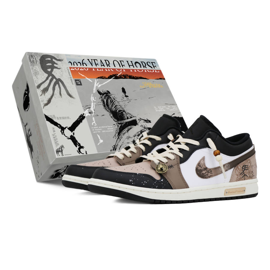 Jordan Jordan Air Jordan 1 Smoky Mist And Pastures Slip Resistant Abrasion Resistant Low top Children's Basketball Shoes