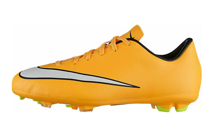 Nike Nike Mercurial Victory JR 5 FG Slip Resistant Cushioning Abrasion Resistant Low top Soccer Shoes Yellow White Kids'
