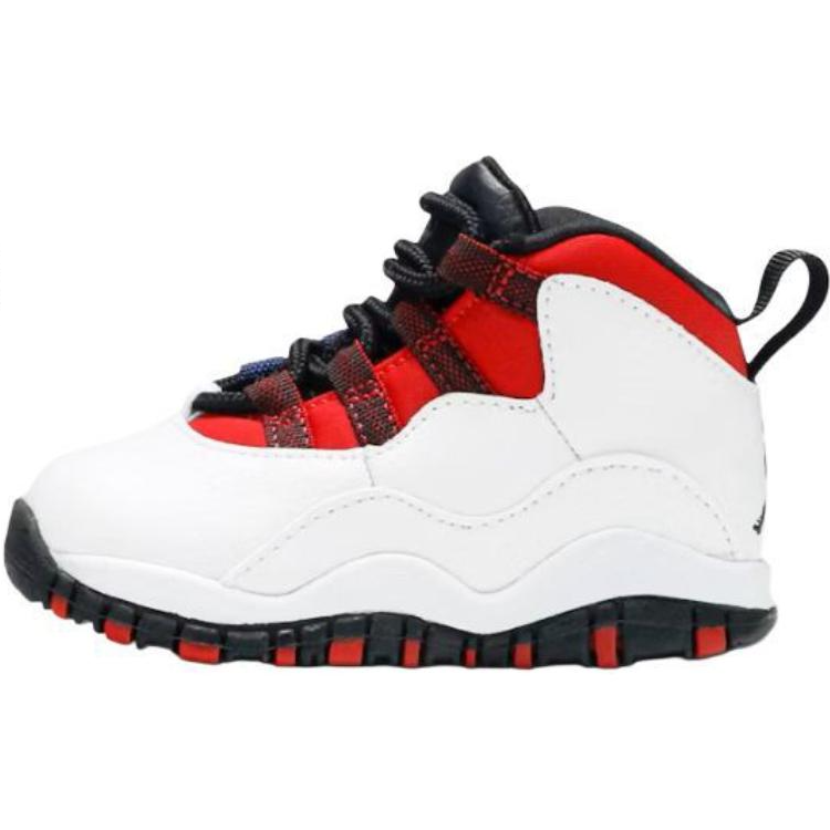 Jordan Jordan Air Jordan 10 Slip Resistant Abrasion Resistant High top Toddler Shoes White/Black/Red/Blue Infant And Toddler