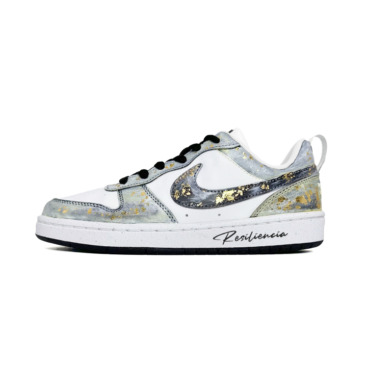 Nike Nike Court Borough Gold Stamped Craft, Gold Rush Synthetic Leather Slip Resistant Abrasion Resistant Low top