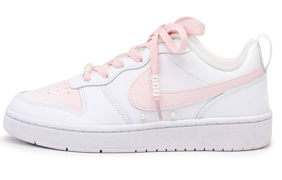Nike Nike Court Borough Leather Low top Kids' Skateboarding Shoes Pink White Teenagers