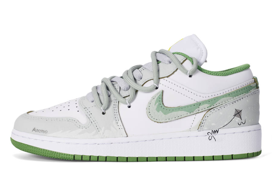 Jordan Jordan Air Jordan 1 The Wind Is Blowing. Leather Low top Children's Basketball Shoes Light Green Unisex