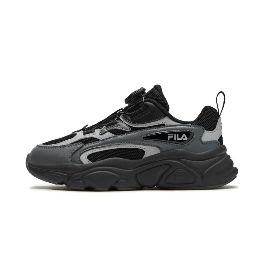 FILA KIDS Lightweight Cushioning Low top Kids' Running Shoes Black/Space Silver Teenagers