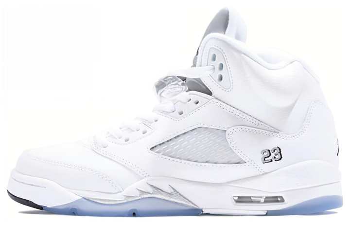 Jordan Jordan Air Jordan 5 Retro Metallic White High top Basketball Shoes White Silver 2015 Unisex