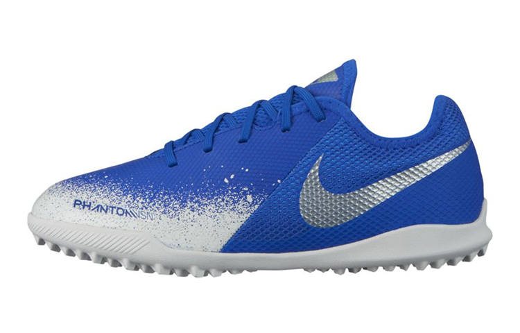 Nike Nike Slip Resistant Cushioning Abrasion Resistant Low top Kids' Soccer Shoes Blue White Kids'