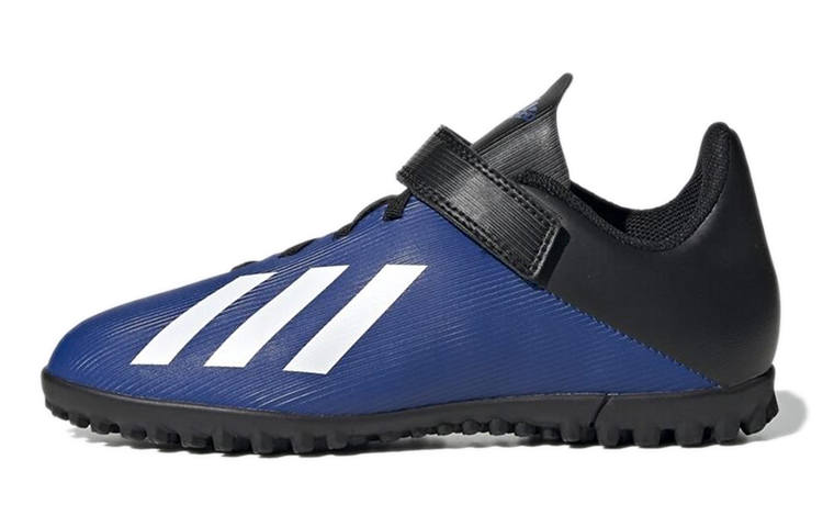 Adidas Adidas X 19.4 TF K Round Tip Abrasion Resistant Low top Kids' Soccer Shoes Blue Black Kids'